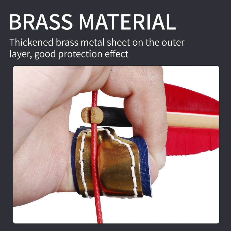 Dark Slate Gray SPG Adjustable Brass Thumb Ring with Leather Strap | Archery Protector SPG