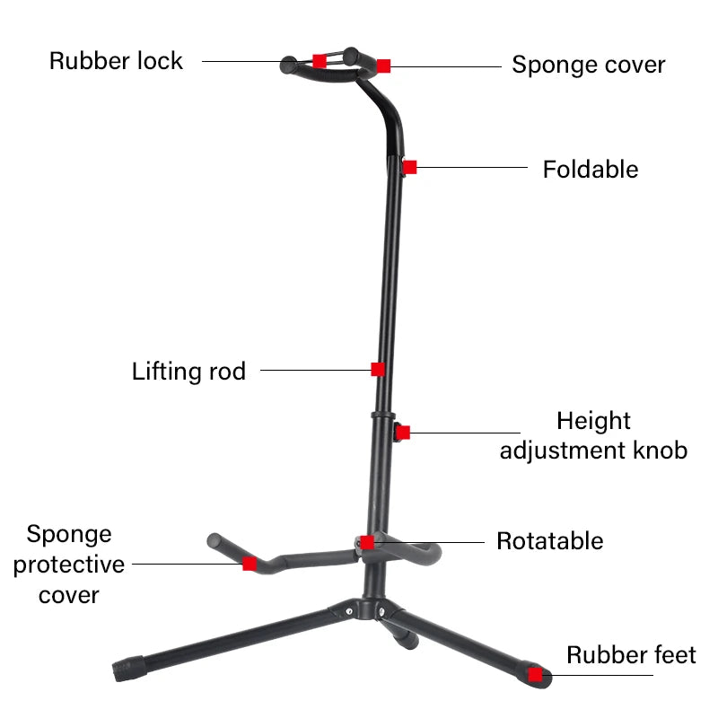 Dark Slate Gray SPG Adjustable Foldable Bow Stand | Alloy EVA Tripod Holder Black SPG