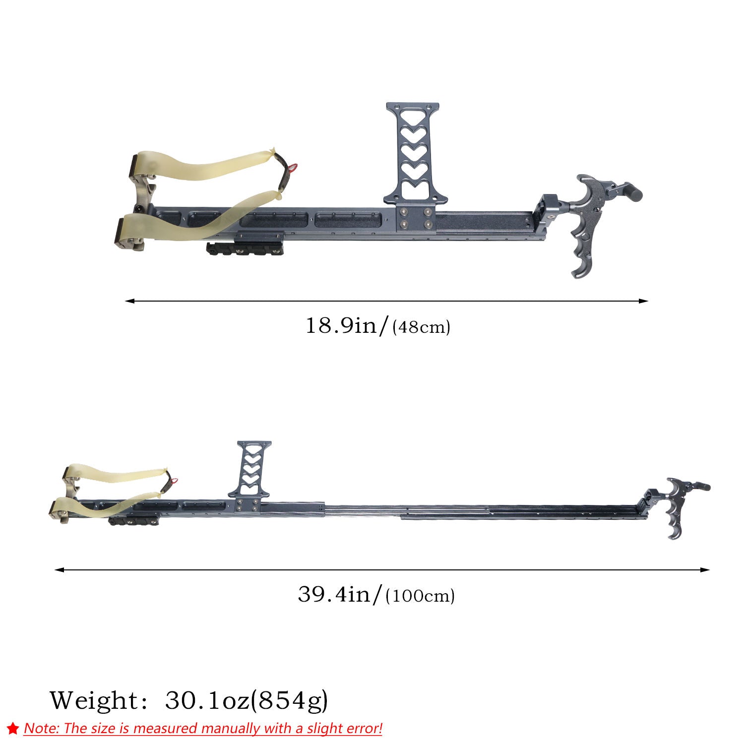 White Smoke AeroRail Aluminum Alloy Slingshot Rifle Adjustable Outdoor Precision Accessory with Sight MARKSMAN