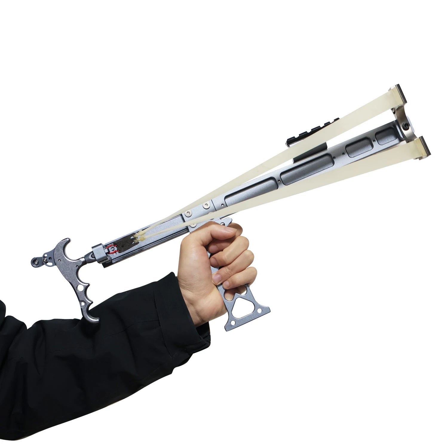 White Smoke AeroRail Aluminum Alloy Slingshot Rifle Adjustable Outdoor Precision Accessory with Sight MARKSMAN