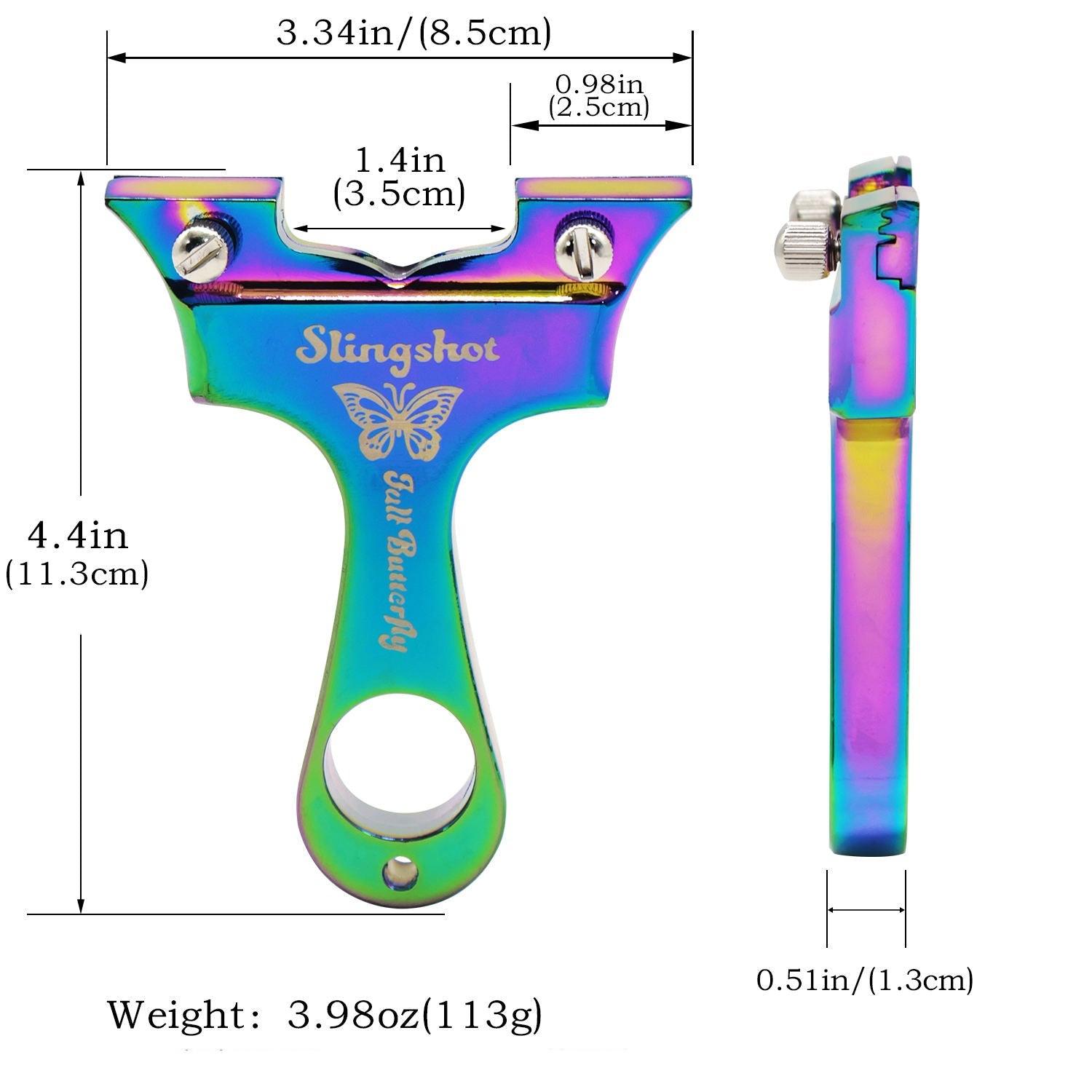 Steel Blue Alloy Aurora Butterfly Slingshot MARKSMAN