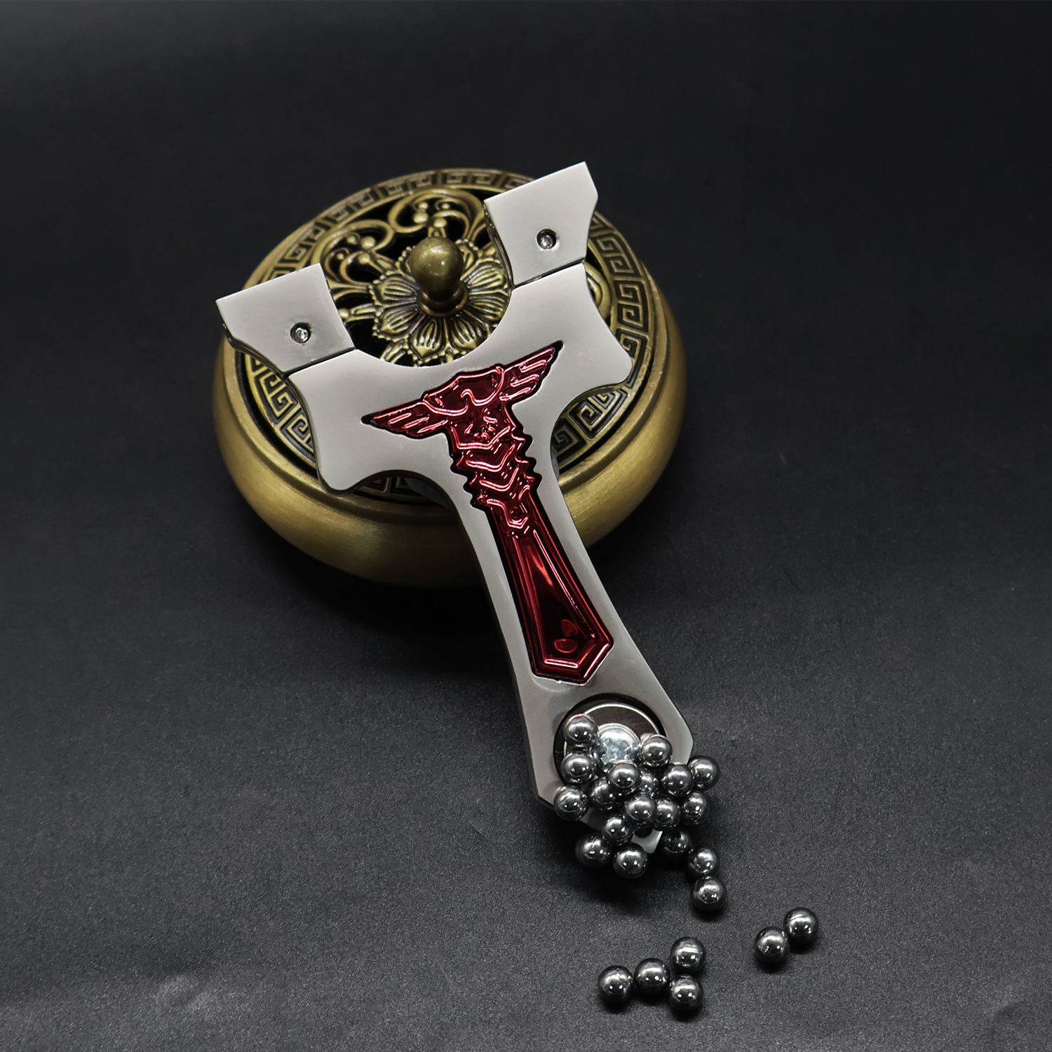 Dark Slate Gray Alloy Legion Magnetic Steel Ball Holder Slingshot MARKSMAN