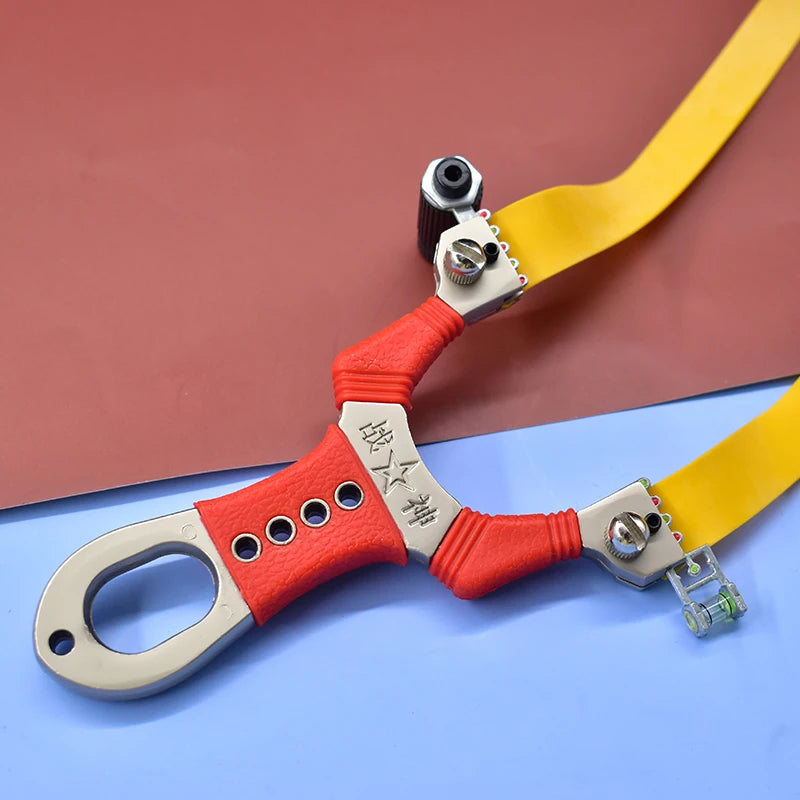 Maroon Alloy RedGrip Slingshot MARKSMAN