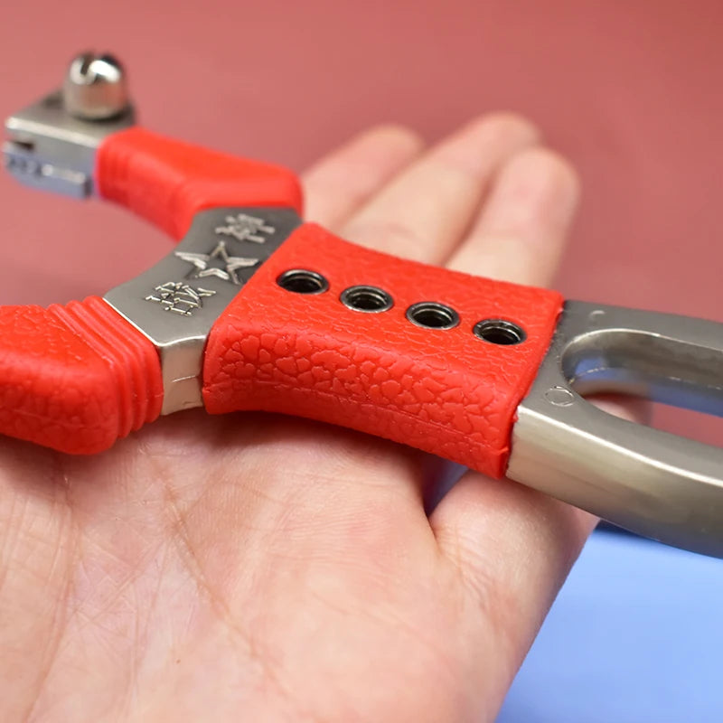 Rosy Brown Alloy RedGrip Slingshot MARKSMAN