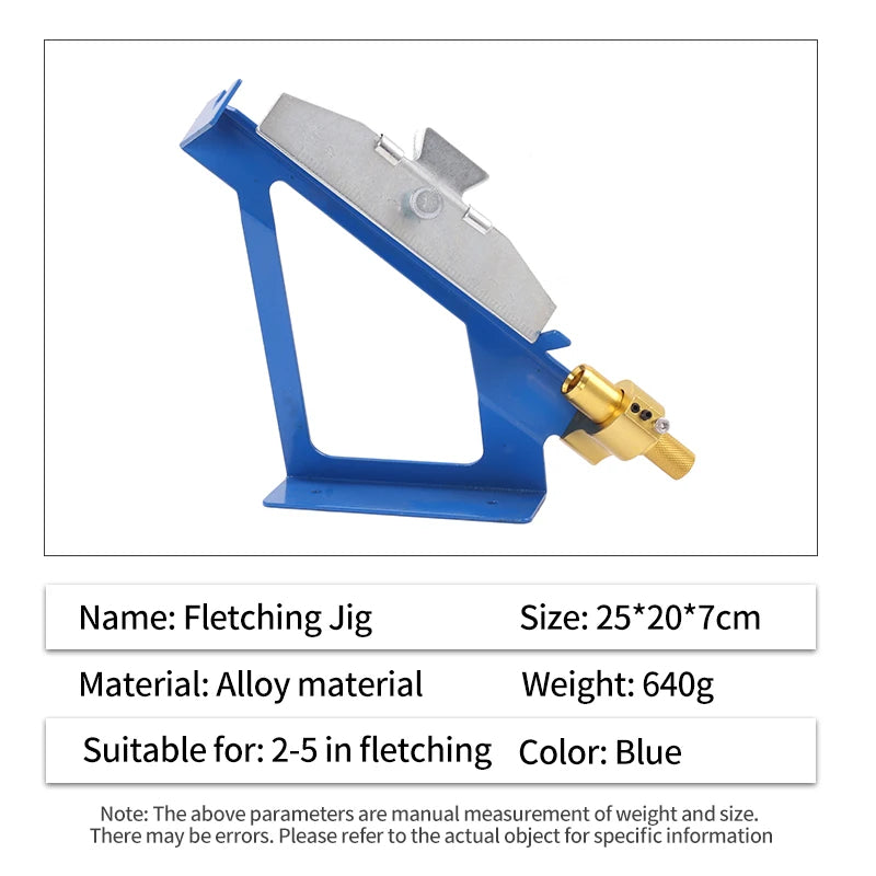Light Gray SPG Alloy Fletching Jig – Adjustable Arrow Feather Clamp Tool for DIY Archery (Blue/Silver) SPG