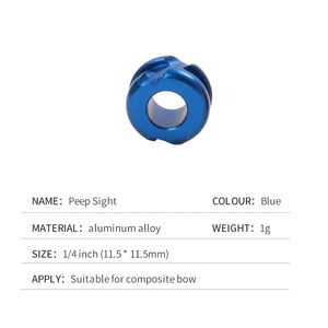Steel Blue SPG Aluminum Alloy Peep Sight – Compound Bow Accessory SPG