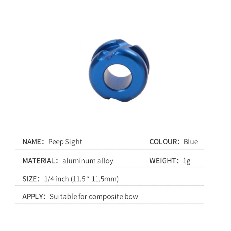Steel Blue SPG Aluminum Alloy Peep Sight – Compound Bow Accessory SPG