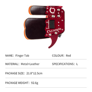 Black SPG Finger Tab – Leather &amp; Aluminum Archery Finger Protector for Recurve Bow SPG
