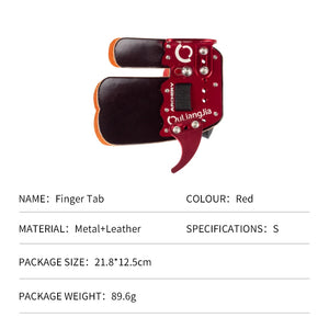 Black SPG Finger Tab – Leather &amp; Aluminum Archery Finger Protector for Recurve Bow SPG