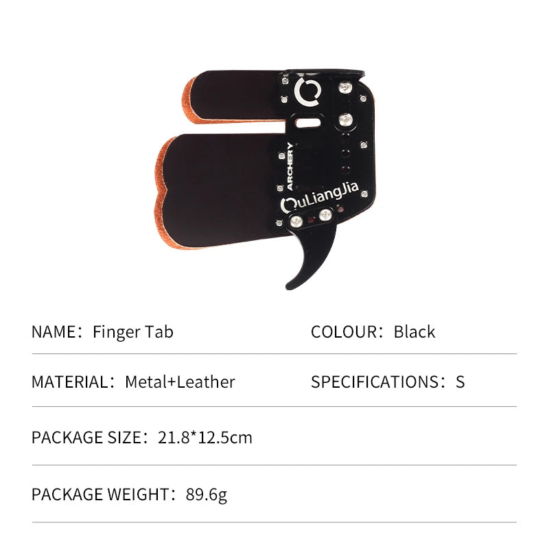 Light Gray SPG Finger Tab – Leather &amp; Aluminum Archery Finger Protector for Recurve Bow SPG