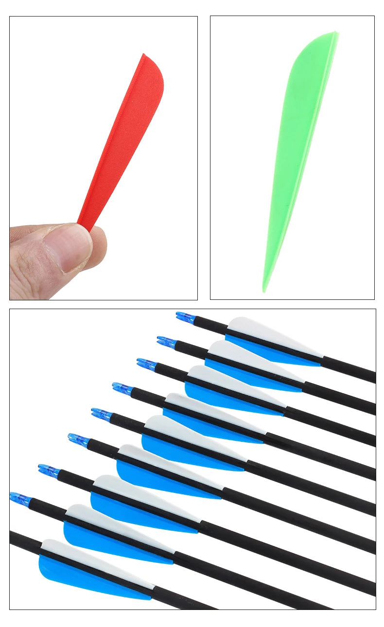 Dark Slate Gray SPG Archery 3-Inch Parabolic Rubber Arrow Vanes – Lightweight Drop Shape Fletching for Recurve &amp; Compound Bows SPG