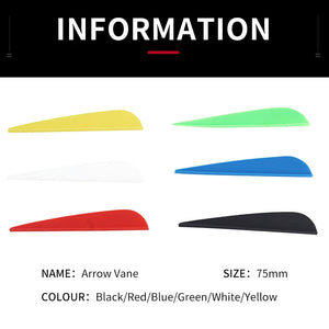 Black SPG Archery 3-Inch Parabolic Rubber Arrow Vanes – Lightweight Drop Shape Fletching for Recurve &amp; Compound Bows SPG