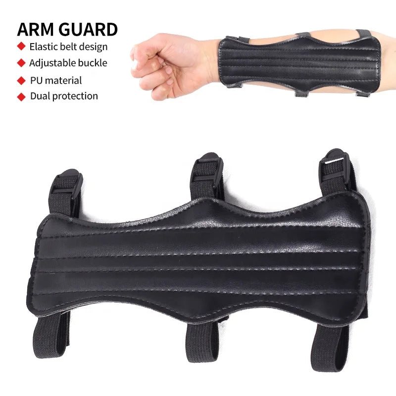Dark Slate Gray SPG Archery Arm Guard – Adjustable PU Leather Forearm Protector SPG