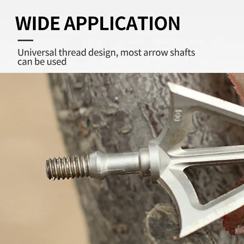 Rosy Brown Stainless Steel 3-Blade Broadhead 100 Grain – Archery Arrow Tip SPG