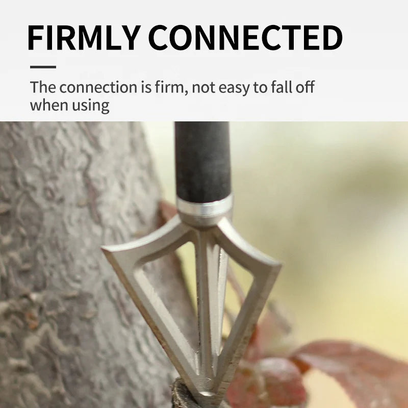 Rosy Brown Stainless Steel 3-Blade Broadhead 100 Grain – Archery Arrow Tip SPG