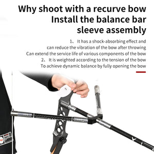 Light Gray SPG Archery Carbon Fiber Balance Bar Set – Recurve Bow Stabilizer Kit with 30”, 12”, 5” Bars &amp; 40° V-Bar SPG