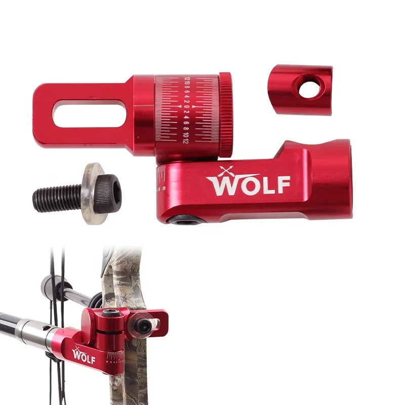 Maroon WOLF Archery Single Side V Bar Stabilizer – Adjustable Bow Mount SPG