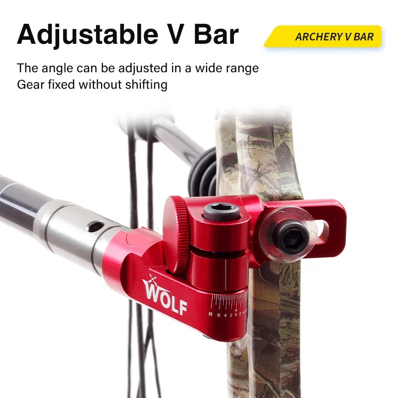 Gray WOLF Archery Single Side V Bar Stabilizer – Adjustable Bow Mount SPG