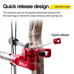 Light Gray WOLF Archery Single Side V Bar Stabilizer – Adjustable Bow Mount SPG