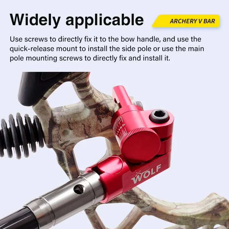 Lavender WOLF Archery Single Side V Bar Stabilizer – Adjustable Bow Mount SPG