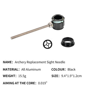Light Gray SPG Archery Aluminum Recurve Bow Sight Head – Single Pin with Installable Lens SPG