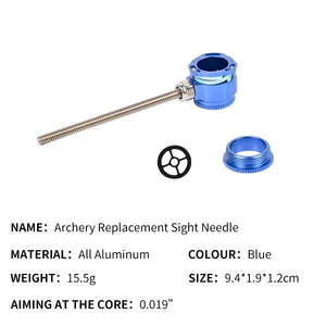 Cornflower Blue SPG Archery Aluminum Recurve Bow Sight Head – Single Pin with Installable Lens SPG