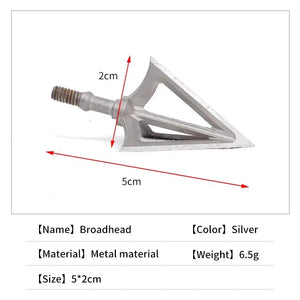 Gray Stainless Steel 3-Blade Broadhead 100 Grain – Archery Arrow Tip SPG