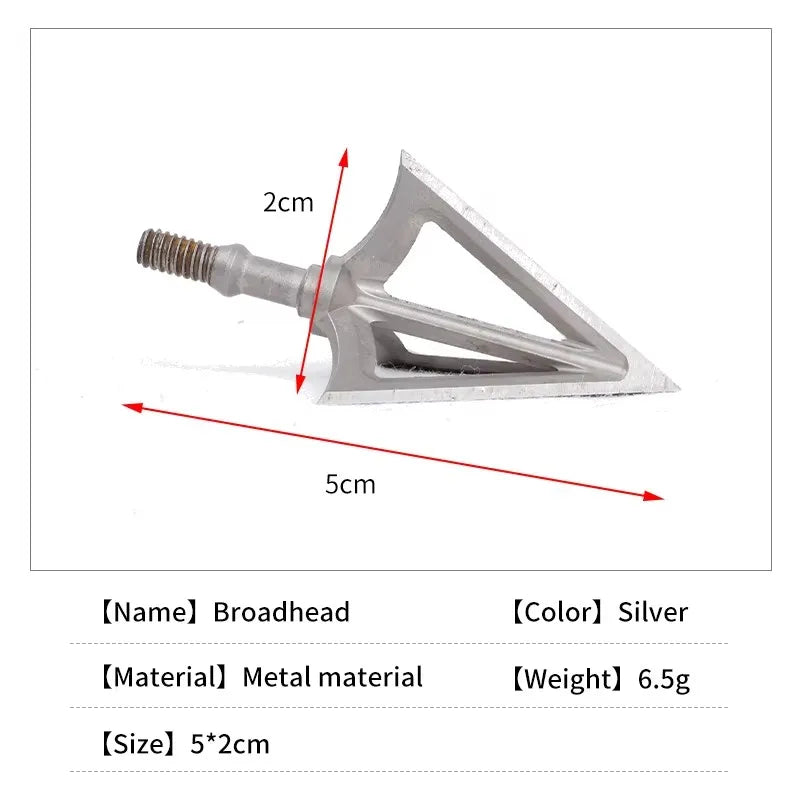 Gray Stainless Steel 3-Blade Broadhead 100 Grain – Archery Arrow Tip SPG