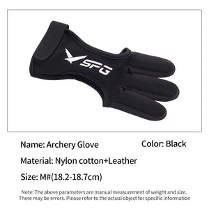 Dark Slate Gray SPG Archery Three Finger Glove – Nylon Cotton Leather Bow Glove SPG