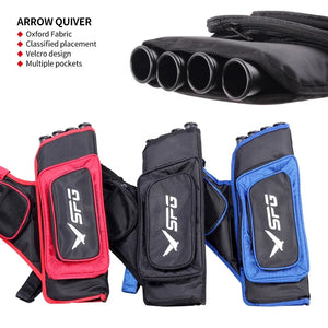 Dark Slate Gray SPG Arrow Quiver 4 Tube High Capacity Oxford Archery Belt Bag SPG