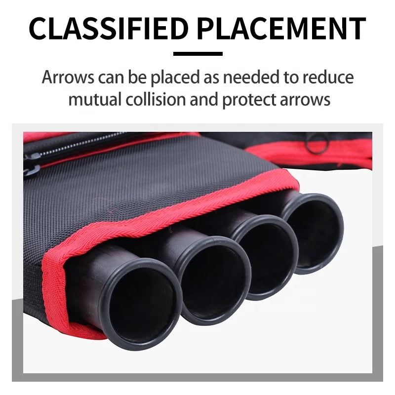 Misty Rose SPG Arrow Quiver 4 Tube High Capacity Oxford Archery Belt Bag SPG