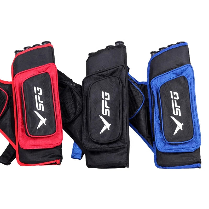 Dark Slate Gray SPG Arrow Quiver 4 Tube High Capacity Oxford Archery Belt Bag SPG