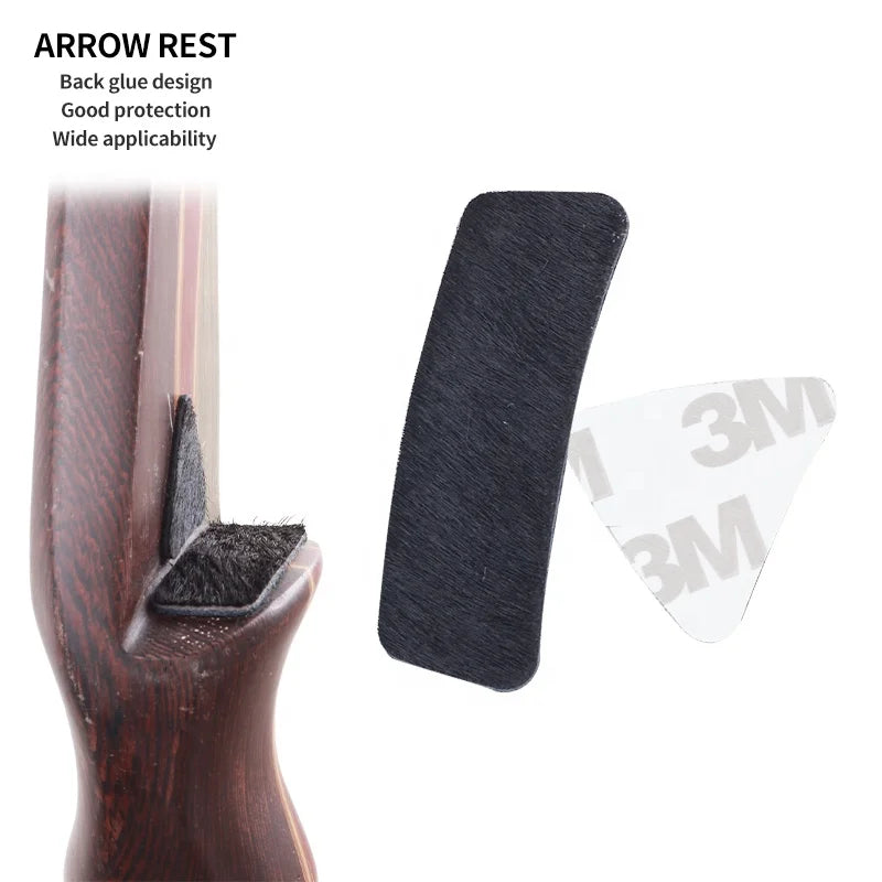 Dark Slate Gray SPG Arrow Rest Pad for Recurve &amp; Traditional Bows – Black Fur Material SPG