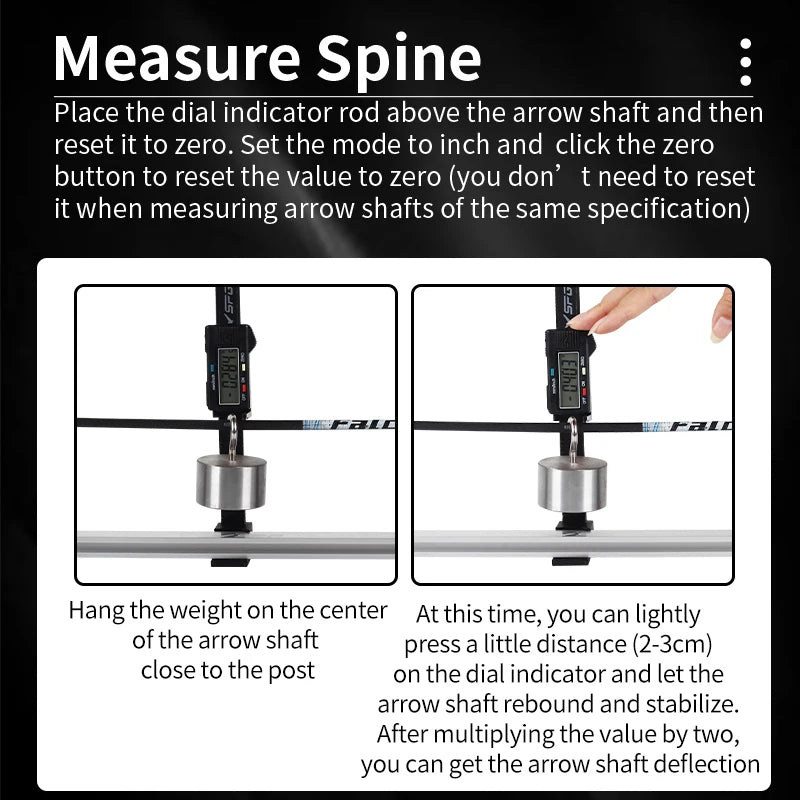 Light Gray SPG Arrow Spine Tester – Digital Display Arrow Shaft Measuring Tool SPG