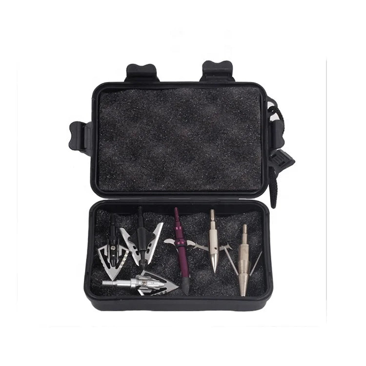 Dark Slate Gray SPG Broadhead &amp; Arrow Tip Storage Box – Foam-Lined Protective Case (Black) SPG