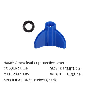 Dark Slate Blue SPG Archery Arrow Feather Protective Cover – Portable ABS Feather Protector (6 Pack) SPG