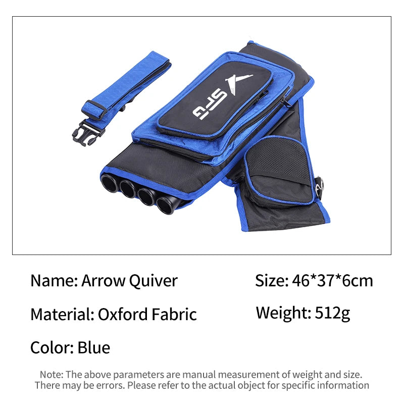 Dark Slate Gray SPG Arrow Quiver 4 Tube High Capacity Oxford Archery Belt Bag SPG