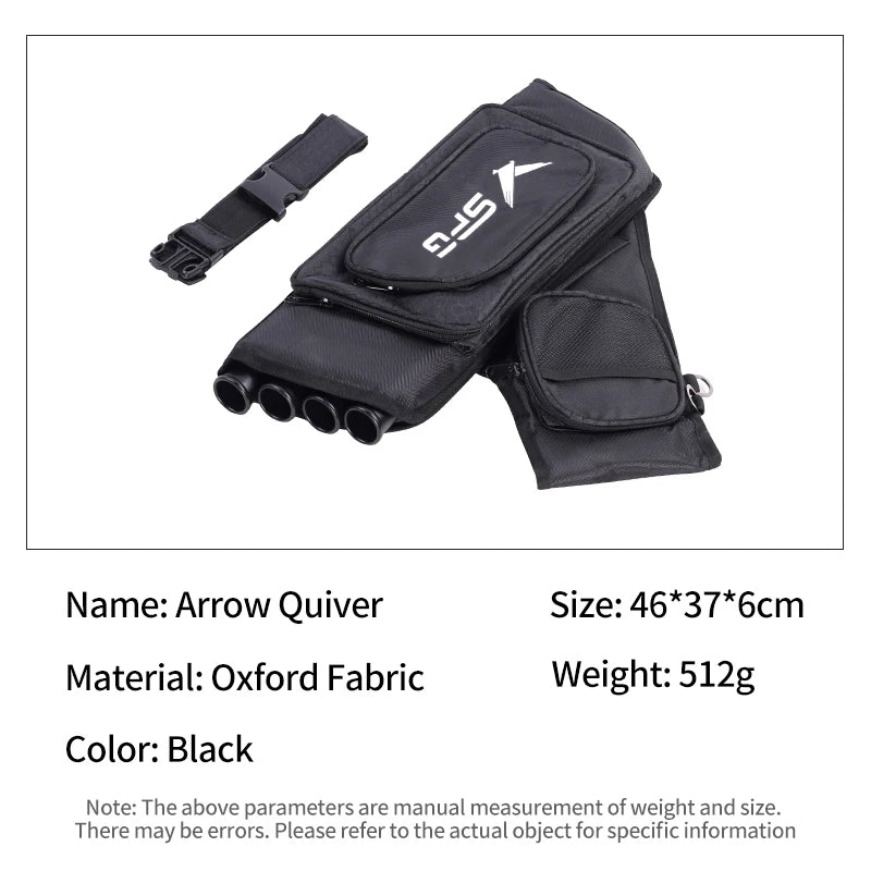 Dark Slate Gray SPG Arrow Quiver 4 Tube High Capacity Oxford Archery Belt Bag SPG
