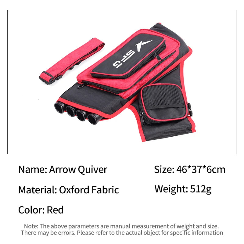 Light Coral SPG Arrow Quiver 4 Tube High Capacity Oxford Archery Belt Bag SPG