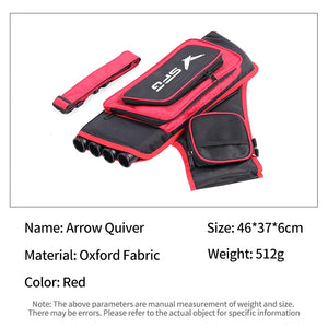 Light Coral SPG Arrow Quiver 4 Tube High Capacity Oxford Archery Belt Bag SPG
