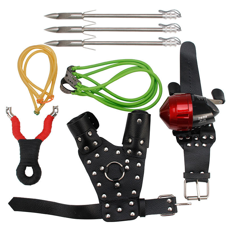 Outdoor Fishing Artifact Slingshot Hand Guard Fishing Reel, a Full Set of  Rubber Bands