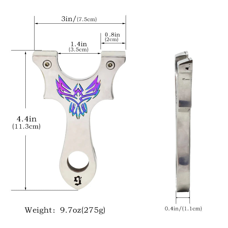 Light Gray Aurora Griffon G2 Stainless Steel Slingshot MARKSMAN