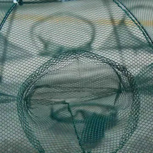 Automatic Folding Cast Fishing Net | Nylon Double Knot Fishing Trap