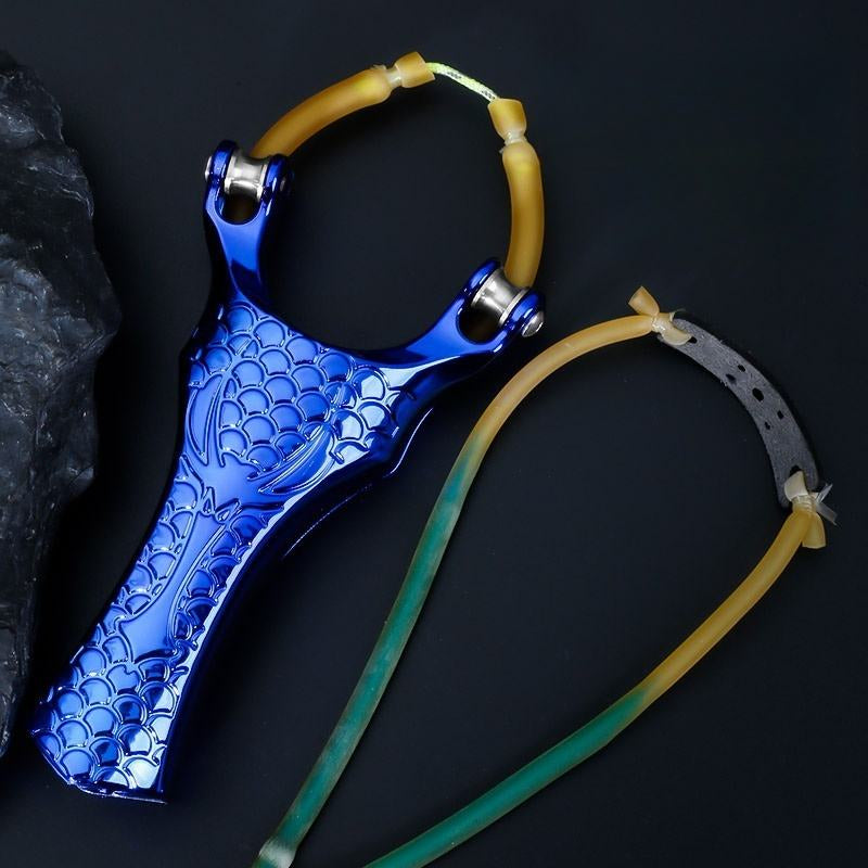 Black BLUE CREST Stainless Steel Pulley Fishing Slingshot MARKSMAN