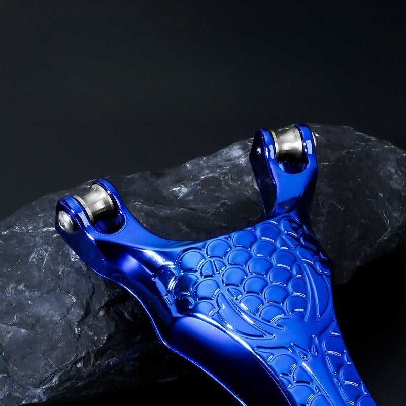 Black BLUE CREST Stainless Steel Pulley Fishing Slingshot MARKSMAN