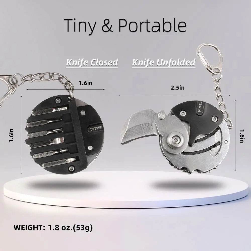 Baiyuheng EDC Coin Keychain Folding Knife | Mini Survival Tool