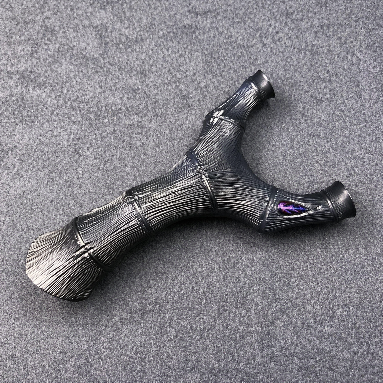 Dark Gray Bamboo Pro Titanium Alloy Slingshot – Textured Handle Ergonomic Outdoor Slingshot INDIAN SLINGSHOT