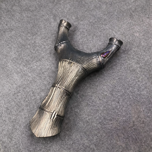 Dark Gray Bamboo Pro Titanium Alloy Slingshot – Textured Handle Ergonomic Outdoor Slingshot INDIAN SLINGSHOT