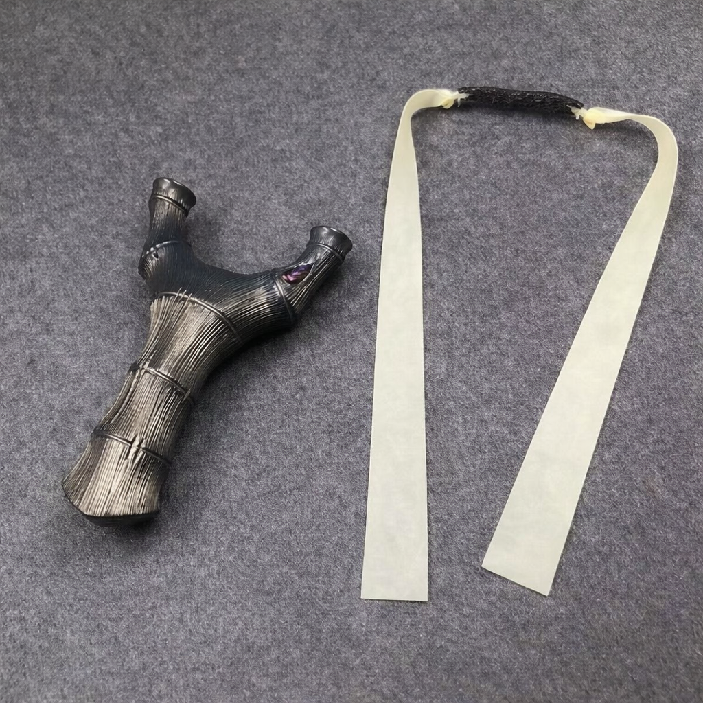 Dim Gray Bamboo Pro Titanium Alloy Slingshot – Textured Handle Ergonomic Outdoor Slingshot INDIAN SLINGSHOT