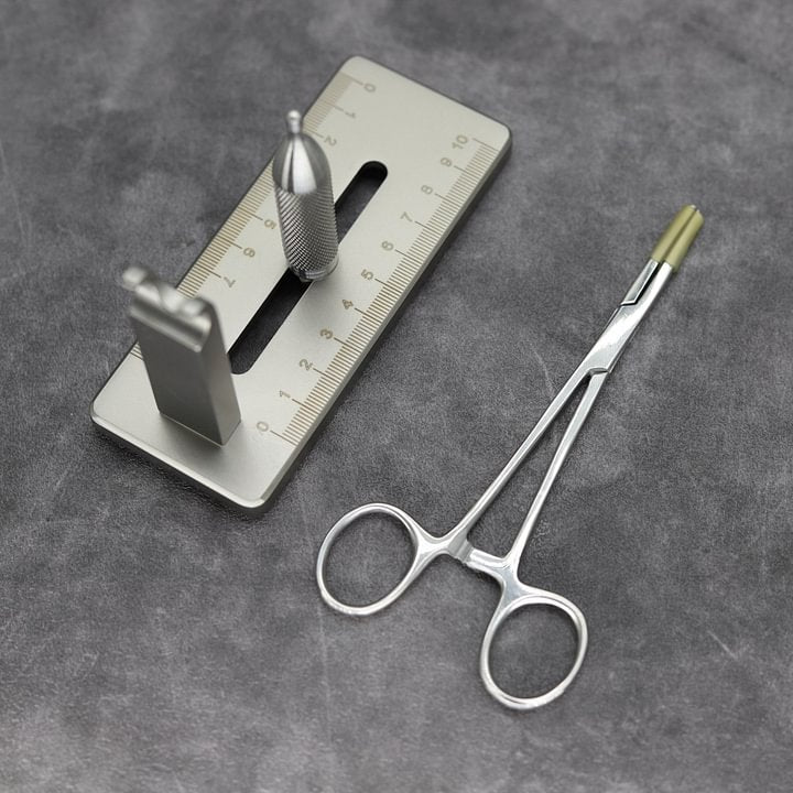Dim Gray Desktop Stainless Steel Slingshot Band Tying Assistant Tool for DIY Setup INDIAN SLINGSHOT